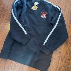 Five Star Black Crewneck Sweater with Gray Accents